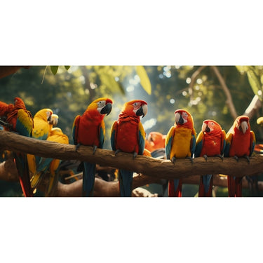 Canvas with Parrots